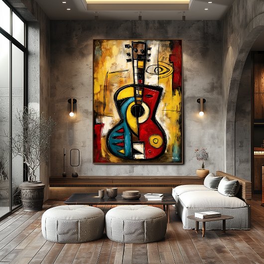 Abstract Expressionistische Ukulele – Symbolisch M Poster
