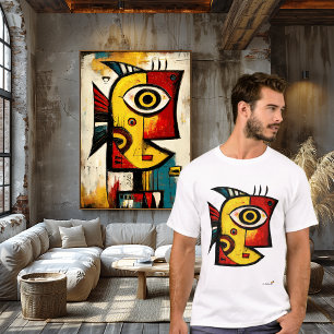 Abstract Expressionistische Vis Moderne Geometri T-shirt