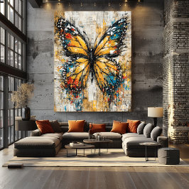 Abstract expressionistische vlinderschildering Kle Poster
