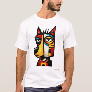 Abstract Expressionistische Wolf Geometrische Mode T-shirt