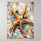 Abstract expressionistische zeester-schildering ku poster (Voorkant)