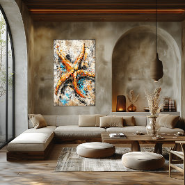 Abstract expressionistische zeester-schildering ku poster
