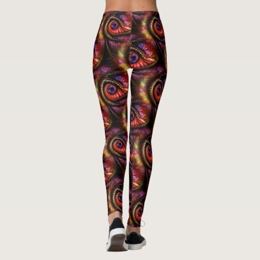 Abstract eyes in reds and purples leggings (Achterkant)