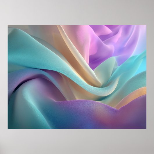 Abstract Fabric Texture in Pastel Tones Poster (Voorkant)