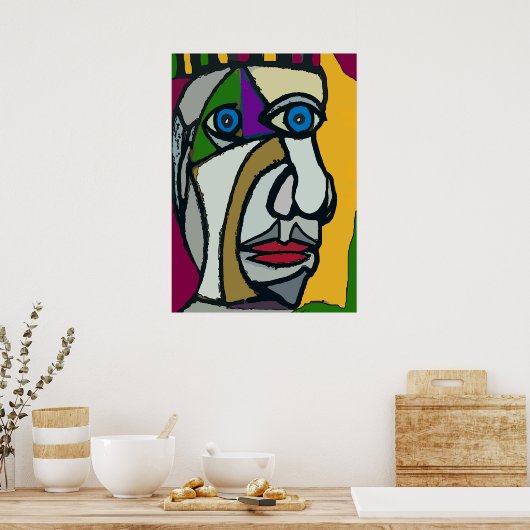 Abstract Face 12 Poster (Keuken)