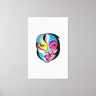 Abstract Face Art logo ontwerp Canvas Afdruk