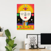 Abstract Face Art Print Retro Pop Exhibition (Thuiskantoor)