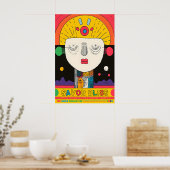 Abstract Face Art Print Retro Pop Exhibition (Keuken)