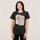 Abstract Face Art T-Shirt with Rose & Butterfly –  (Voorkant volledig)