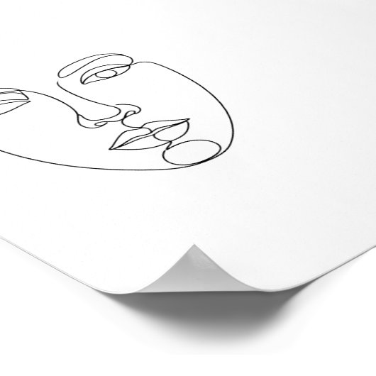Abstract Face Minimalist Line Art Poster (Hoek)