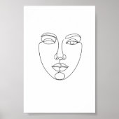 Abstract Face Minimalist Line Art Poster (Voorkant)