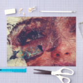 Abstract Face Mixed Media collage decoupage Tissuepapier (Craft)