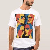 Abstract Faces Grid Art Print, Human Faces T-shirt (Voorkant)