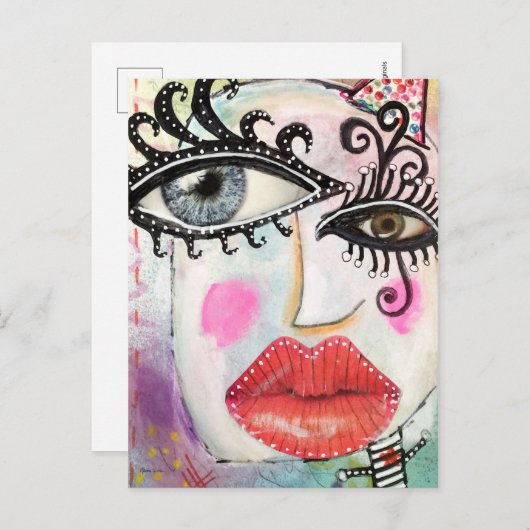 Abstract factuuracetkunst met kleurrijke kleuren briefkaart (Voorkant / Achterkant)