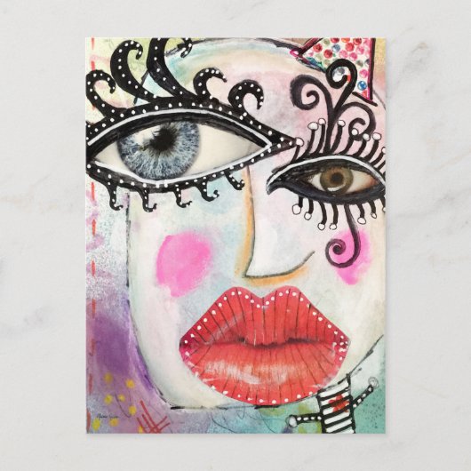 Abstract factuuracetkunst met kleurrijke kleuren briefkaart (Voorkant)