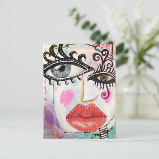 Abstract factuuracetkunst met kleurrijke kleuren briefkaart (Staand voorkant)