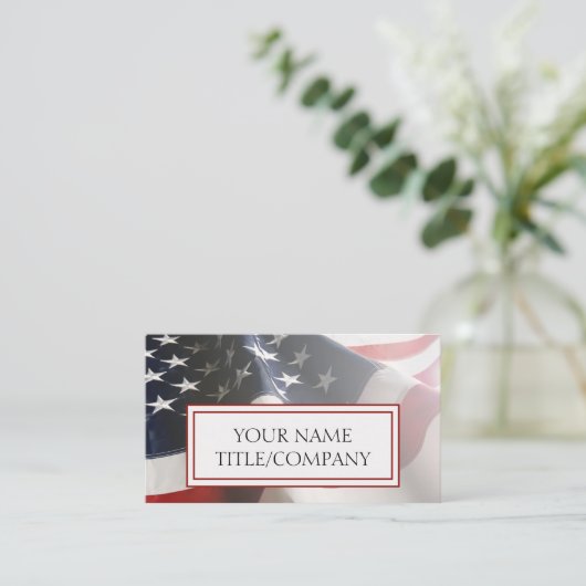 Abstract Faded American Flag Company Naam Visitekaartje (Staand voorkant)
