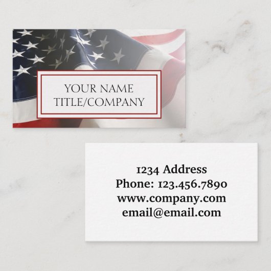 Abstract Faded American Flag Company Naam Visitekaartje (Voorkant / Achterkant)