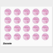 Abstract Fancy Roze Rond Terugkeeradresetiket Ronde Sticker (Vel)