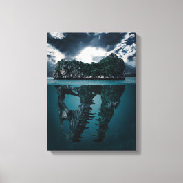 Abstract Fantasie Artistiek Eiland Canvas Afdruk