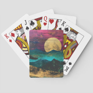 Abstract Fantasie Maanlandschap Surrealistische Pr Pokerkaarten