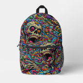 Abstract fantasieskelpatroon bedrukte rugzak (Voorkant)