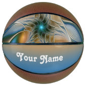 Abstract Fantastisch fractal met blauwe naam Basketbal (Voorkant)