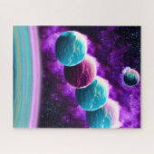 Abstract Fantastisch Paars en Aqua Universe Legpuzzel (Horizontaal)