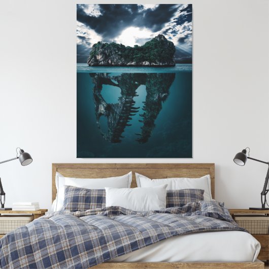 Abstract Fantasy Artistic Island Canvas Afdruk (Insitu (Slaapkamer))