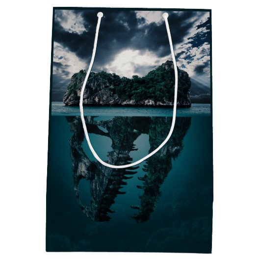 Abstract Fantasy Artistic Island Medium Cadeauzakje (Achterkant)