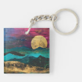 Abstract Fantasy Moonscape Two-sided Acrylic Sleutelhanger (Achterkant)
