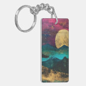 Abstract Fantasy Moonscape Two-sided Acrylic Sleutelhanger (Voorkant Links)