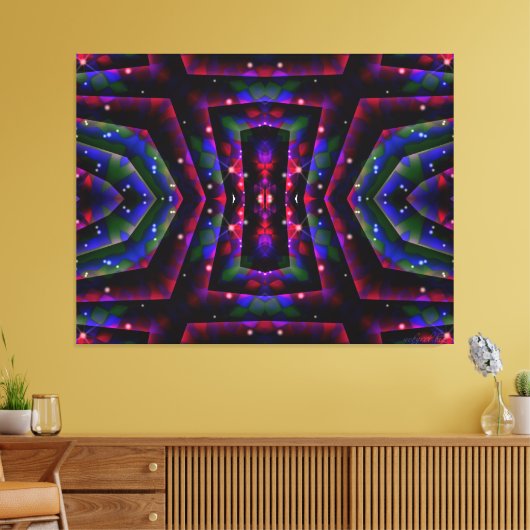 Abstract Fantasy Night Twinking Skies Canvas (Insitu (Woonkamer))