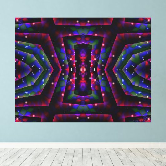Abstract Fantasy Night Twinking Skies Canvas (Insitu (Houten vloer))