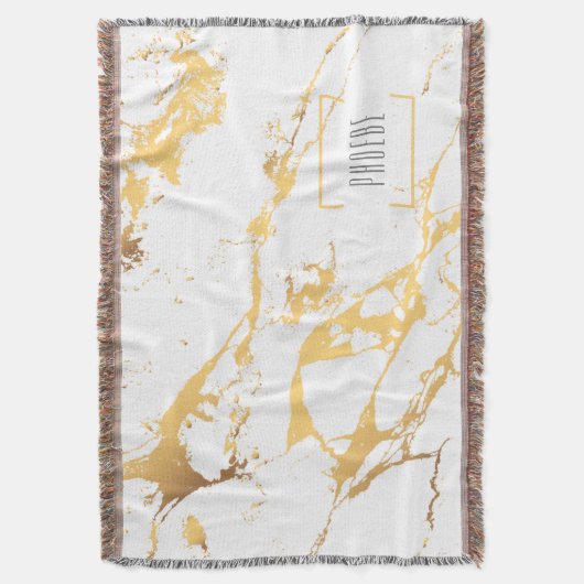 Abstract Faux Gold-effect met moderne schroefdraad Deken (Voorkant Verticaal)