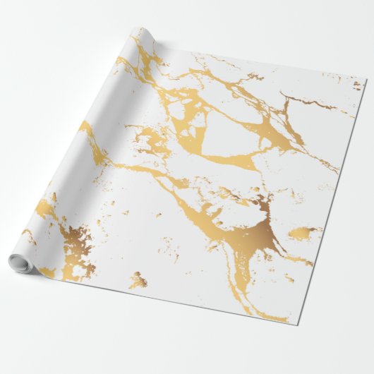 Abstract Faux Gold Modern Patroon Cadeaupapier (Uitgerold)