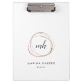 Abstract Faux Roos Gold Monogram Logo Klembord (Voorkant)