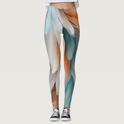 Abstract Feather Flow – Soft Elegance Leggings (Voorkant)