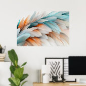 Abstract Feather Flow – Soft Elegance Poster (Thuiskantoor)