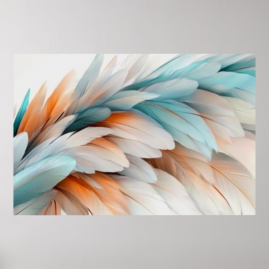 Abstract Feather Flow – Soft Elegance Poster (Voorkant)