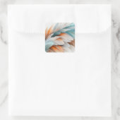 Abstract Feather Flow – Soft Elegance Vierkante Sticker (Tas)