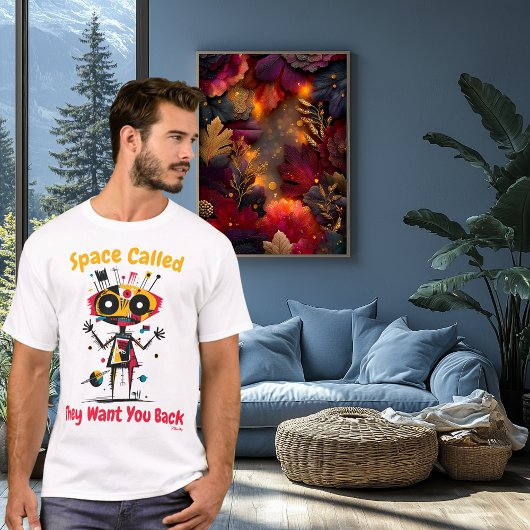 Abstract fel alien grafisch T-shirt