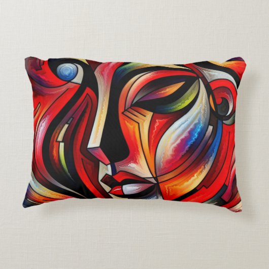 Abstract felgekleurd | accent kussen (Achterkant)