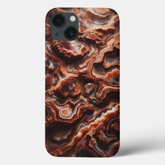Abstract Fiery Agate Layered Phone Case - Earthy (Achterkant)