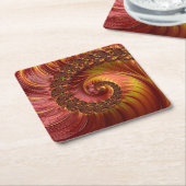 Abstract Fiery Spiral Fractal Kartonnen Onderzetters (Schuin)