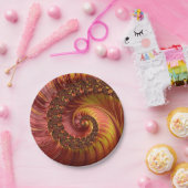 Abstract Fiery Spiral Fractal Papieren Bordje (Feest)