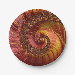 Abstract Fiery Spiral Fractal Papieren Bordje