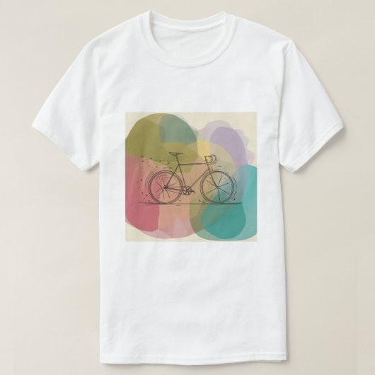 Abstract Fiets Grafisch Wit T-Shirt (Design voorkant)