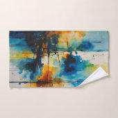 Abstract filmisch |"Blauw & Sinaasappel Bad Handdoek (Handdoek)