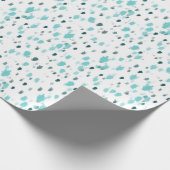 Abstract Fine Art Paint Splash, Blue & Grey Shades Cadeaupapier (Hoek)